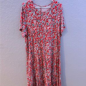 Old Navy Red Floral Maxi Dress